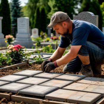 Оформление могилы плиткой